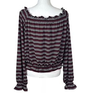 Norma Kamali Black and White Striped Blouse